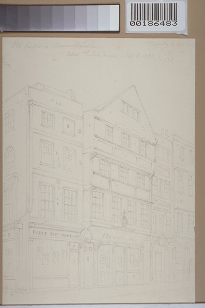 Pohled na staré domy v Chancery Lane, 1853 od Thomas Hosmer Shepherd