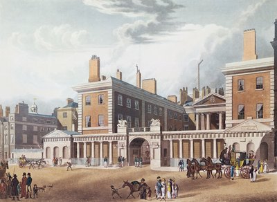 Pohled na admirality, 1818 (barevná rytina) od Thomas Hosmer Shepherd