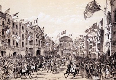Návštěva Napoleona III a císařovny Eugenie ve městě, 19. dubna 1855 od Thomas Hosmer Shepherd