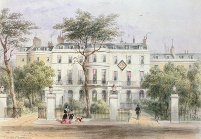 Západní průčelí domu sira Roberta Peela v Privy Garden (1788-1850) 1851 od Thomas Hosmer Shepherd