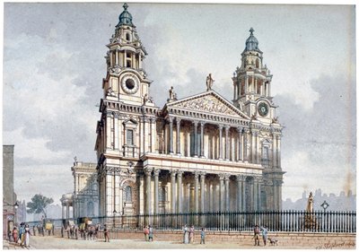 Západní fronta katedrály svatého Pavla, City of London, 1814. od Thomas Hosmer Shepherd