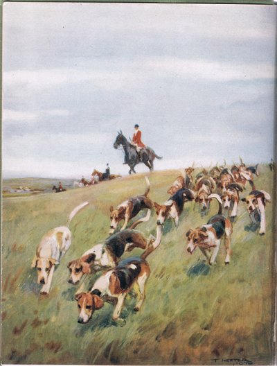 Lov lišek, ilustrace z knihy "Hounds od Thomas Ivester Lloyd