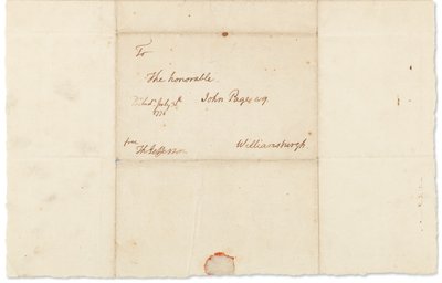 Autogram dopis Johnu Pageovi, Philadelphia, 30. července 1776 (pero a inkoust na papíře) od Thomas Jefferson