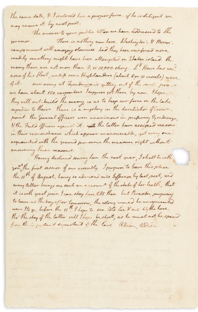 Autogram dopis Johnu Pageovi, Philadelphia, 30. července 1776 od Thomas Jefferson