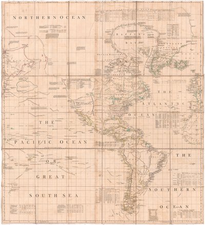 Mapa Atlantiku-Pacifiku od Jefferyse od Thomas Jefferys