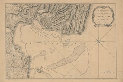 Autentický plán města a přístavu Cap-François na ostrově Svatého Dominga. LOC 73695949 od Thomas Jefferys