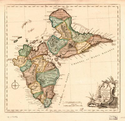 Guadaloupe, jeden z Karibských ostrovů v Západní Indii, který podléhá Francii, LOC 75693285 od Thomas Jefferys