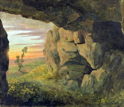 Jeskyně u svaté Anežky bez Porta Pia (olej na papíře) od Thomas Jones