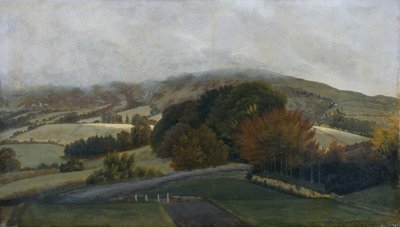 Pohoří Carneddau z Pencerrigu, asi 1776 (olej na papíře na plátně) od Thomas Jones