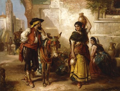 Chat u fontány, Sevilla, od Thomas Kent Pelham