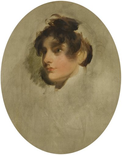 Hlava mladé ženy, cca 1800-05 (olej na plátně) od Thomas Lawrence