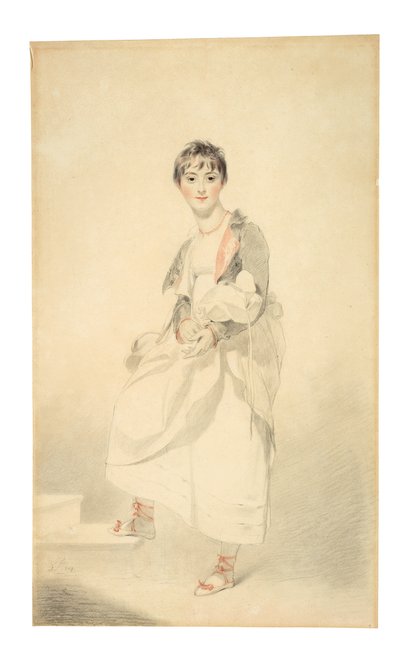 Portrét Lady Frances Hamilton (1795-1860) (černá a červená křída) od Thomas Lawrence