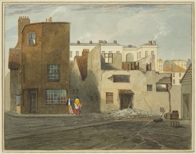 Zadní část ošetřovny, ukazující Whitson Street (tužka a akvarel na papíře) od Thomas Leeson the Elder Rowbotham