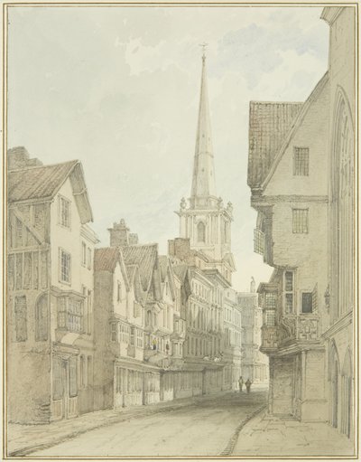 Široká ulice (akvarel na papíře) od Thomas Leeson the Elder Rowbotham