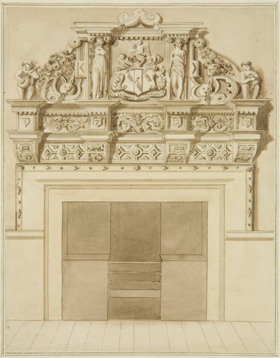 Komín z roku 1729, na 139 Redcliffe Street (akvarel na papíře) od Thomas Leeson the Elder Rowbotham