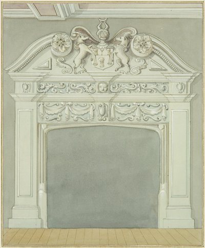 Komín v prostorách přiléhajících ke Strážnému domu, Wine Street (akvarel na papíře) od Thomas Leeson the Elder Rowbotham