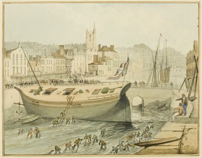 Čištění plovoucího přístavu, 1828 od Thomas Leeson the Elder Rowbotham
