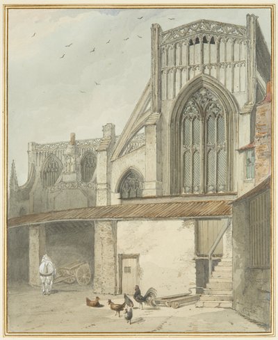 Konec severní příčné lodi St Mary Redcliffe (akvarel na papíře) od Thomas Leeson the Elder Rowbotham