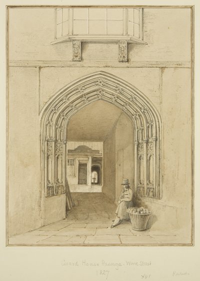 Guard House Passage, Wine Street (akvarel a tužka na papíře) od Thomas Leeson the Elder Rowbotham