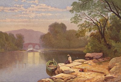 Killarney Lakes, Old Weir Bridge (barevné lito) od Thomas Leeson the Elder Rowbotham