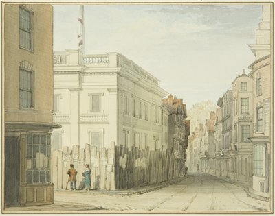 Pohled na Broad Street s New Council House (akvarel na papíře) od Thomas Leeson the Elder Rowbotham