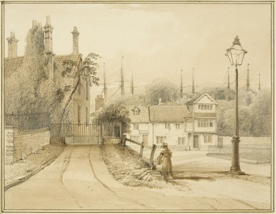 Lower College Green nebo College Square (akvarel na papíře) od Thomas Leeson the Elder Rowbotham