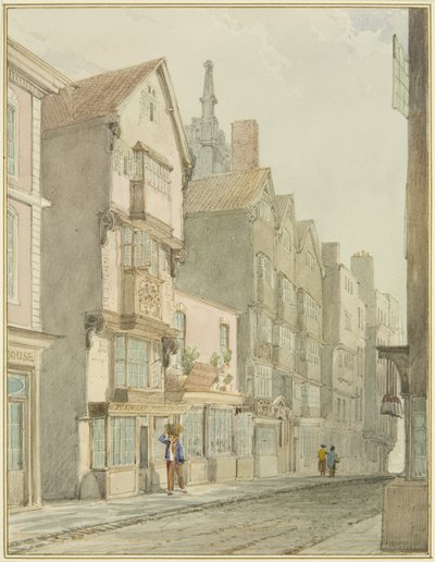 Mary-le-Port Street (akvarel na papíře) od Thomas Leeson the Elder Rowbotham