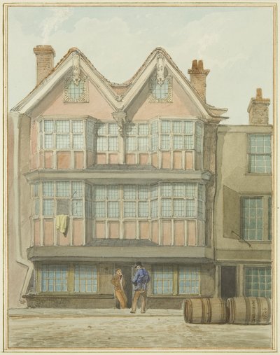 Staré domy ve West Side, Marsh Street (akvarel na papíře) od Thomas Leeson the Elder Rowbotham