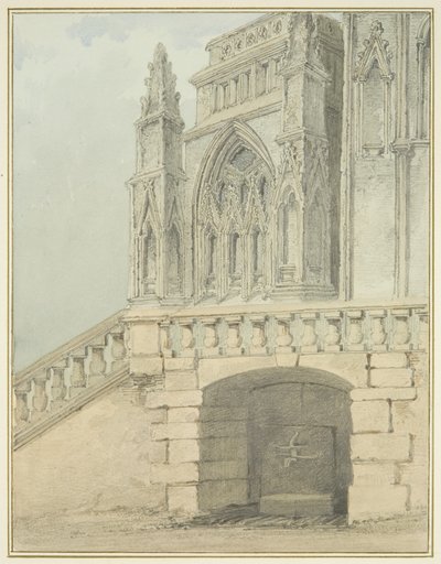 Redcliffe Conduit a část North Porch (akvarel na papíře) od Thomas Leeson the Elder Rowbotham