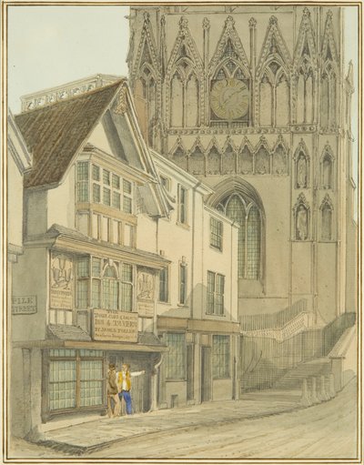 Redcliffe Tower a „Tři poháry a losos“ (akvarel na papíře) od Thomas Leeson the Elder Rowbotham