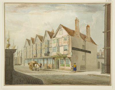 Jižní strana King Street s Llandoger Trow od Thomas Leeson the Elder Rowbotham