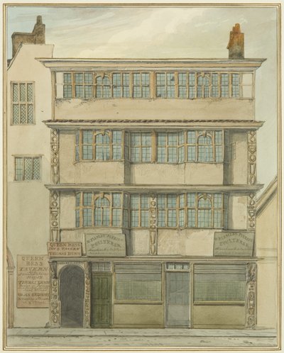 Whitsonův dům, St Nicholas Street (akvarel na papíře) od Thomas Leeson the Elder Rowbotham
