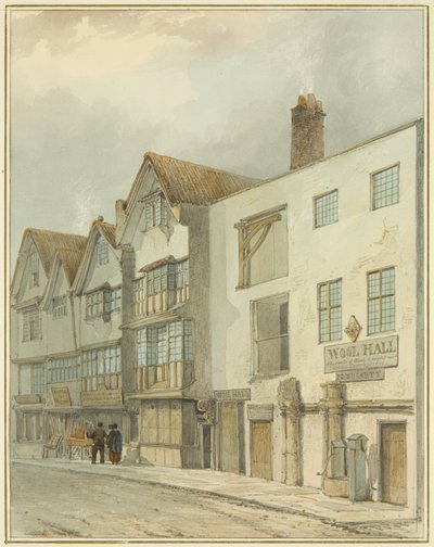 Wool Hall v Thomas Street (akvarel na papíře) od Thomas Leeson the Elder Rowbotham