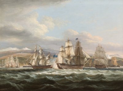 H.M.S. Caledonia pronásleduje francouzskou eskadru do Toulonu od Thomas Luny