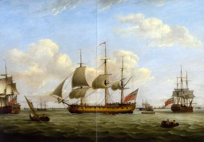 HMS Maria Anna-Earl of Chatham- Achilles-Thomas Luny od Thomas Luny
