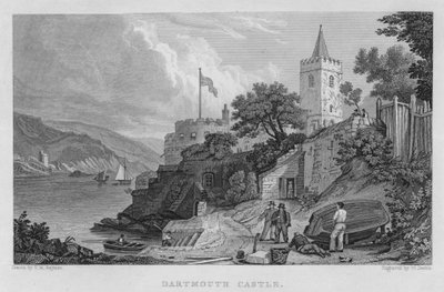 Hrad Dartmouth (rytina) od Thomas Mann (after) Baynes