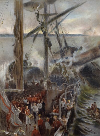 The Wreck of the Birkenhead (chromolitho) od Thomas Marie Madawaska Hemy