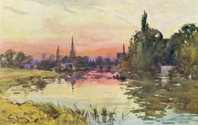 Řeka Temže: Abingdon (barevná litografie) od Thomas Maybank