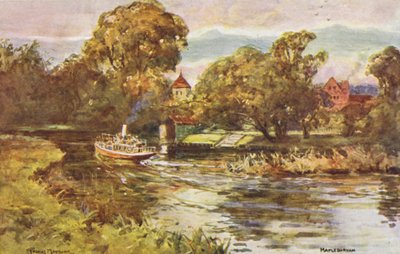 Řeka Temže: Mapledurham (barevná litografie) od Thomas Maybank