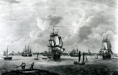 Pohled na Charles Town, hlavní město Jižní Karolíny v Severní Americe, vyrytý Pierrem Charlesem Canotem od Thomas Mellish