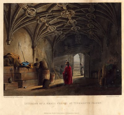 Interiér malé kaple v Tynemouth Priory, 1820 od Thomas Miles Richardson