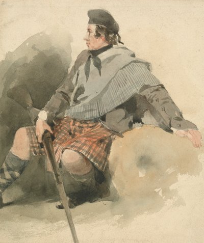 Sedící Highlander od Thomas Miles Richardson Sr.