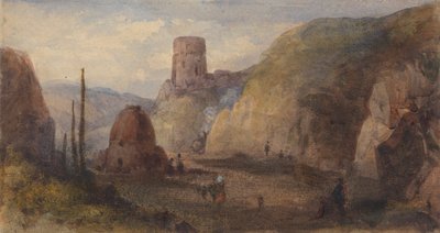Skalnatá krajina s pevností od Thomas Miles Richardson Sr.