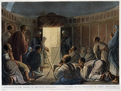 Vchod do kaple Božího hrobu. V "" Pohledy v Egyptě "" od Thomas Milton