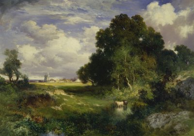Svatojánský den, East Hampton, Long Island od Thomas Moran