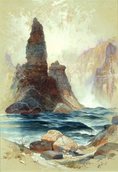 Nad vodopády Tower Falls, Yellowstone od Thomas Moran