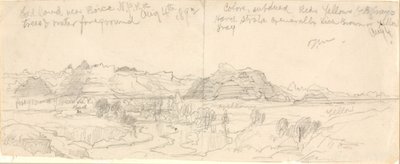 Bad Lands near Boise, N.P.R.R. (No. Pacific Railroad) od Thomas Moran
