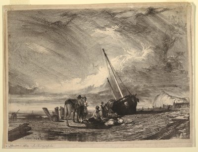 Plážová rybářská loď od Thomas Moran