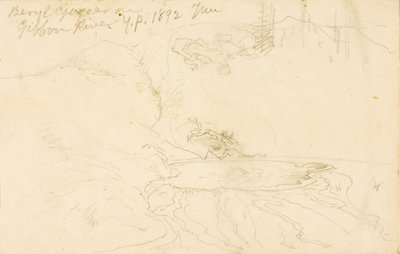 Gejzír Beryl na řece Gibbon, Yellowstonský park od Thomas Moran