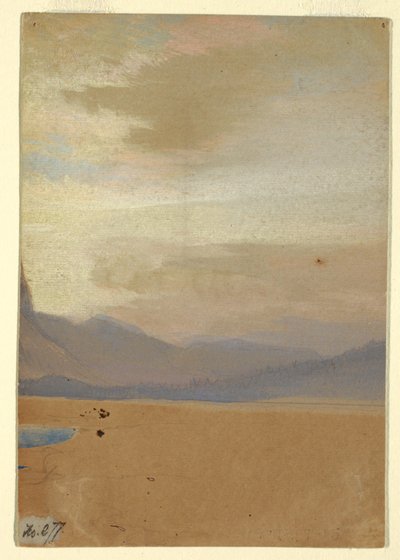 Kresba, Americké pláně s pohořím v dálce, před rokem 1872 od Thomas Moran